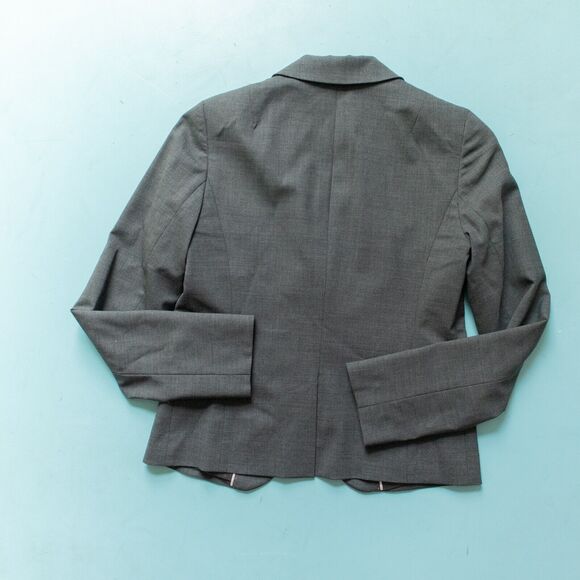 J Crew Vintage Y2K Dark Gray Button Blazer Jacket Size 2 Wool Blend Business - Picture 6 of 6
